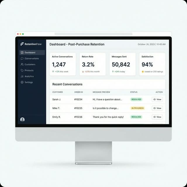 Recete dashboard showing engagement metrics